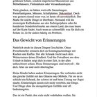 Das Gewicht von Erinnerungen. Ein Text darüber, wie persönliche Gegenstände emotionale, aber oft unverkäufliche Werte haben.