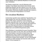Der circadiane Rhythmus. Frauen und Cortisol. Text über Cortisol, Stressreaktionen und deren Auswirkungen auf den Körper.