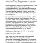 Kapitel 2 spricht über die Sprache der Grunzlaute, speziell das "Mhm". Ein humorvoller Text über Teenagerkommunikation.