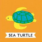 Text: “CRAB”, “FISH”, “SEAHORSE”, “SEA TURTLE”, “OCTOPUS”, “WHALE”, “Say hello to you!”

Illustration von Tieren.