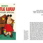 **Zitate:** "GIRLS HAVE ALWAYS READ COMICS..." - Kelly Sue DeConnick.  
**Links Text:** Oben "MARGE'S LITTLE LULU CLUBHOUSE SPECIAL", unten "NOW GIRLS ALLOWED".  
**Abbildung:** Ein Junge und ein Mädchen vor einem Holzhaus.