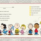 Text über Haarbeschreibungen; darunter eine Reihe von Comicfiguren in einer fröhlichen Szene.