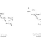 Links oben: "But soft (!)."

Rechts: "O Romeo, Deny thy father and refuse thy name;"

Unten links: "ROMEO’S GOT THE HOTS."

Unten rechts: "A BALCONY, AN “O” FOR A MOON."