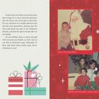 Auf der linken Seite stehen Texte über Liebe und Familie zur Weihnachtszeit. Rechts Bilder von Kindern mit Santa und Familie.