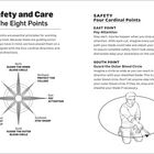 "Safety and Care: The Eight Points. North: Guard the Inner Blood Circle. Illustration: Kompass mit Anweisungen."