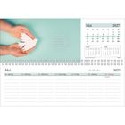 Text: "Tragt die Schwachen, seid geduldig mit jedermann. 1. Thessalonicher 5,14". Kalender für Juni 2027. Foto: Mann hält Schaf.