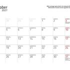 Kalender für Oktober 2027. Notiz: "Milch vertragen Igel schlecht...". Feiertage: 3. Oktober, 31. Oktober.