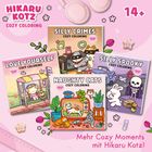 "Mehr Cozy Moments mit Hikaru Kotz! 14+. Vier bunte, verspielte Comic-Bücher mit Tieren in verschiedenen Szenen."