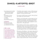 DINKEL-KARTOFFEL-BROT, wunderbar saftig. Zutaten: Kartoffeln, Salz, Milch, Hefe, Zucker, Olivenöl, Dinkelmehl.
