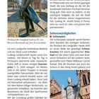 Sehenswürdigkeiten: Schlossplatz mit Schlossbrunnen. Oben links Bild einer Statue, unten rechts Statue von heiligem Pirminius.