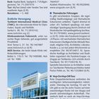 Seite mit Informationen zu Taschkent, Ärzten, Post, Banken, Taxis und Touren. Foto eines großen weißen Gebäudes.