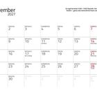 Kalender für November 2027. Feiertage: Allerheiligen, Sankt Martin, Buß- und Bettag, Volkstrauertag, Totensonntag, 1. Advent.