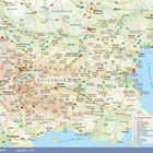 Eine Karte zeigt Bulgarien mit Städten wie Sofia, Plovdiv und Varna sowie umliegende Länder und das Schwarze Meer.