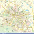 Stadtplan von Sofia mit Metro-Linien M1 bis M4 markiert, umliegende Naturparks wie Vitosha-Gebirge.