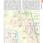 Seite 181, "Spaziergang durch das Stadtzentrum." Oberer Text über Bauernmarkt in Thimphu. Karte von Thimphu-Zentrum.
