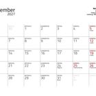 Kalender für Dezember 2027. Notizen: 3. Advent am 10., Weihnachten am 25. und 26. Oben: Infos über McLaren 675LT.
