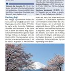 Seite 278, "Die Mitte Japans". Texte über Reisen, Sehenswürdigkeiten. Bild: Fuji vom See Kawaguchiko, blühende Kirschbäume.