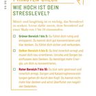 1-MINUTEN-CHECK: Wie hoch ist dein Stresslevel? (Grün 1-3, Gelb 4-6, Rot 7-10). Einfache farbkodierte Anleitung.