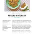 Titel: Knäcke-Kräcker – perfekt zum Dippen. Oben Bild von Knäckebrot auf grünem Teller. Zubereitung: 8 Min.