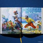 Text: "N.C. Wyeth". Illustration eines Duells zwischen zwei Männern am Meer mit zuschauenden Figuren.