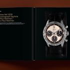 Text: "1968. Rolex Ref. 6239 Cosmograph Daytona 'Paul Newman,' Ex-Paul Newman." Links Text, rechts eine Uhr.