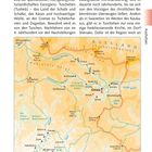 "Tuschetien" in roter Schrift. Text über Geografie und Geschichte Tuschetiens. Karte unten zeigt die Region um Akhmeta.