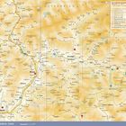 Karte von Südtirol im Osten mit Städtenamen wie Bozen, Brixen, Bruneck und Toblach, sowie Naturparks und Straßen.