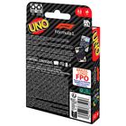 UNO Formula 1 Spiel. Enthält 112 Karten. Für 2-10 Spieler, ab 7 Jahren. Schwarzer Hintergrund, bunte Grafiken.
