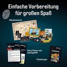 "Ein einfache Vorbereitung für großen Spaß." Bild: Karte, Schiff, Münzen, Einladung, Party-Planer.