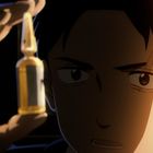 Ein animierter Charakter blickt konzentriert auf eine gelbe Ampulle, die er in der Hand hält. Dramatisches Licht fällt darauf.