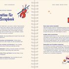 Text: Inspiration für dein Scrapbook. 
Themen: Alltagsmomente, Lieblingsmenschen, Erinnerungen. 
Illustrationen: Geige, Koffer, Glühbirne.