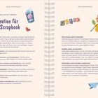 Inspiration für dein Scrapbook. Links Bubble Tea, Herz, rechts bunte Blumen und "Queen". Zwei Spalten Text. Spiralbindung.