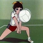 Ich sehe keinen Text im Bild. Eine Illustration zeigt ein Mädchen, das einen Volleyball schlägt.