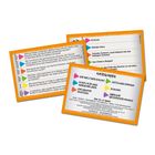 Text auf Fragenkarten, thematisch zu einem Ninja-Quizspiel. Kategorien: Die Welt der Ninjas, Konflikte, Akatsuki.