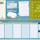 "HABIT-TRACKER, SEPTEMBER, TO-DO-LISTE. Ein Kalenderblatt mit Wochenübersicht und dekorativen Blumen und Pilzen."