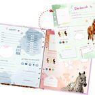 Links: "Lieblings-", "Ich mag lieber:", "So fühle ich mich heute:". Rechts: "Das bin ich", Bild eines Pferdes, unten ein Dalmatiner-Pony.