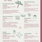 DIY-IDEEN und Anleitungen für Weihnachtsschriftzug, Geschenkschleife und Geschenkbox. Enthält Materiallisten und Schritte.