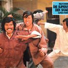 Text: "BILLY CHONG DIE SUPERFAUST DER SHAOLIN SUPER-POWER". Drei Männer in Kampfposen in traditioneller Kleidung.