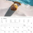 Es ist ein Kalender für Mai 2027 mit Feiertagen und Notizen. Oben ist eine Luftaufnahme von Little Beach, Australien.