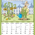 Kalenderseite Mai 2027. Mann spricht zu Blumen: "Helga, ich hatte dir doch verboten, mit den Blumen zu sprechen!"