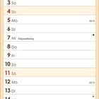 Kalender für April 2027. Markierte Tage: 7. Weltgesundheitstag, 23. Welttag des Buches. Oben Tassen, eine mit Kaffeebohnen.