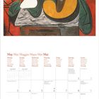 Kalenderseite für Mai 2027 in mehreren Sprachen mit einer farbenfrohen Kubismus-Illustration im oberen Bereich.