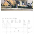 Kalenderseite für Mai 2027, mit Wochentagen und Feiertagen. Aquarell eines gelben Hauses mit blauen Fensterläden oben.