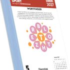 Kalenderblatt für den 5. Januar 2027, Dienstag. Wortspiel mit Buchstaben im Kreis um "T".