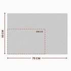 Maße: 50 cm hoch, 70 cm breit, mit DIN A3 Rechteck markiert. Zeichnung verdeutlicht relative Größe von DIN A3 auf Fläche.