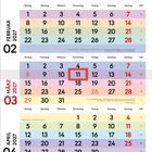 02 FEBRUAR 2027, 03 MÄRZ 2027, 04 APRIL 2027. Wochentage und Kalenderwochen, farbige Monatstabelle, der 11. März ist markiert.