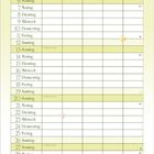 Kalender für Juni. Enthält Wochentage und Daten, verziert mit bunten Blumen. Unten ein "memo"-Feld.