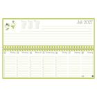 Kalender Juli 2027, mit Tagen vom 12. bis 18., grün-weiße Gestaltung, links oben Illustration von Blättern.