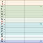 5.2027 oben, Notizen unten, Mai rechts. Ein Monatskalender für Mai 2027 in unterschiedlichen Pastelltönen.
