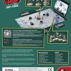 "The Bad Karmas and the Curse of Cthulhu." Eine Illustation von Figuren, einem Spielbrett und einem Tablet mit einer App-Anzeige.